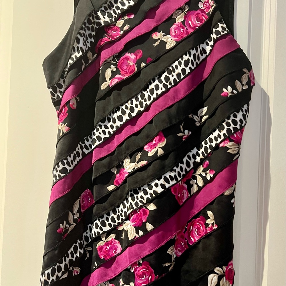 Whbm - Mixed Print Tie Back Halter Top - Size Med… - image 5